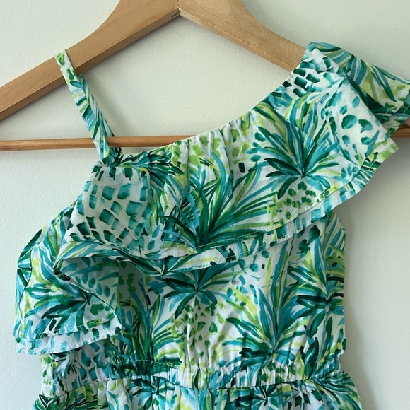 Janie & Jack Tropical Green Floral Dress Size 5 Girls Vacation Cruise Beach - Picture 2 of 8